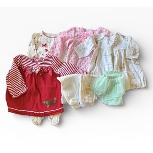 Lot of Baby Girl Clothes 0-3 Mos Carters Mixed Brands New And Pre-Washed